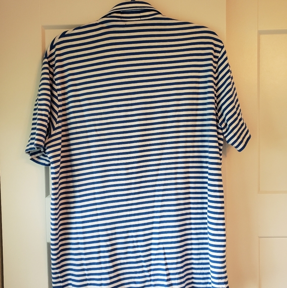 Polo Ralph Lauren Polo Blue White Striped Mens Medium - Picture 2 of 3